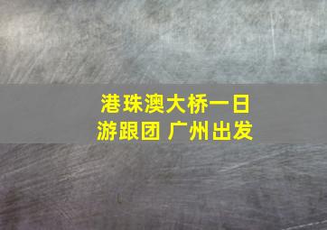 港珠澳大桥一日游跟团 广州出发